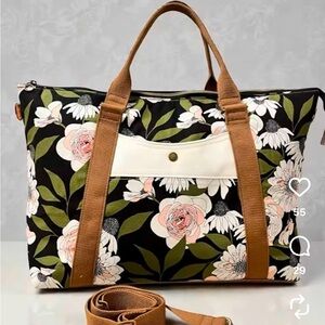 Handmade Floral Travel Tote | Carry-On Weekender Spruce Moose